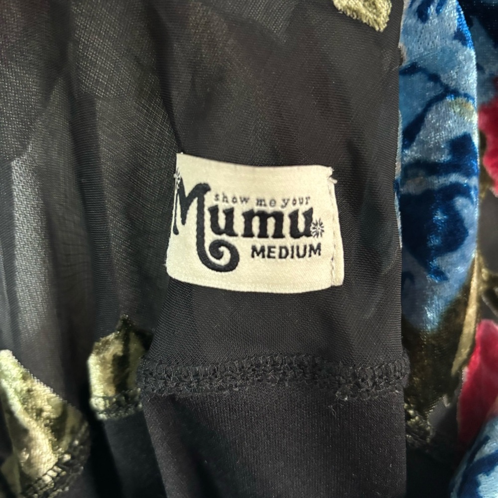 Show Me Your MuMu Sabine Slip Velvet Floral Mini Dress Medium FLAW - Picture 10 of 12